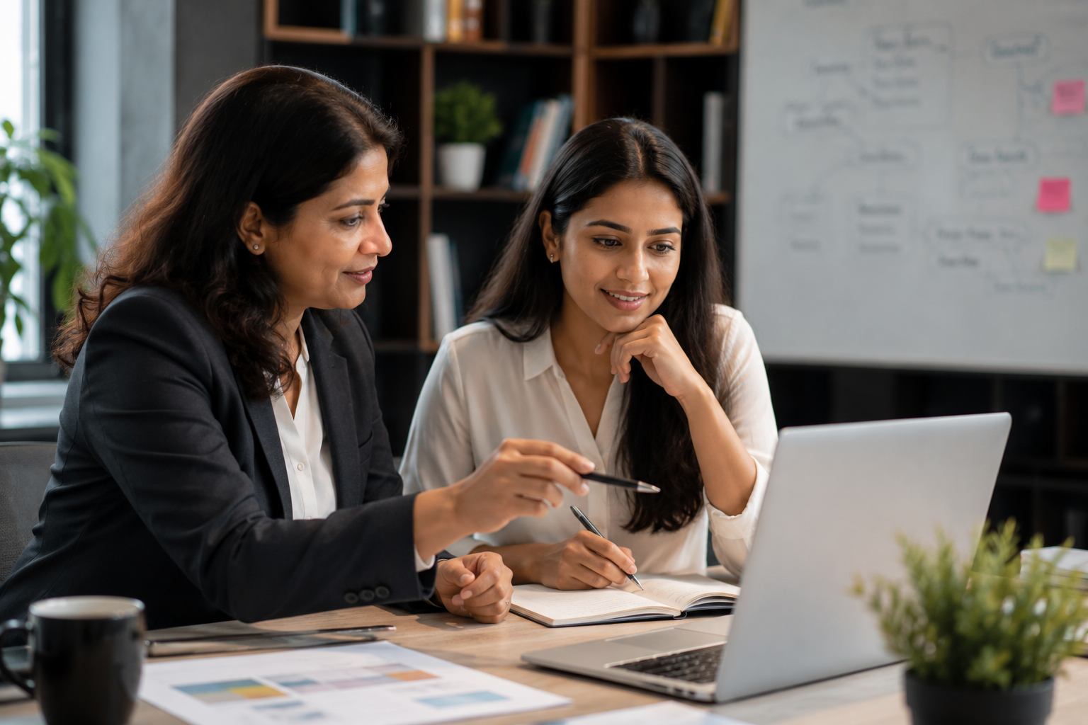 Women entrepreneurs in a mentorship session